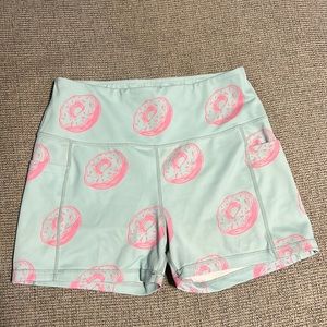 Blue And Pink Ray Pose Donut Spandex With Phone Pocket